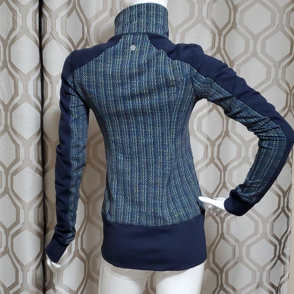 Lulu running jacket navy and green - Picture 4 of 6